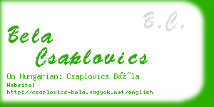 bela csaplovics business card